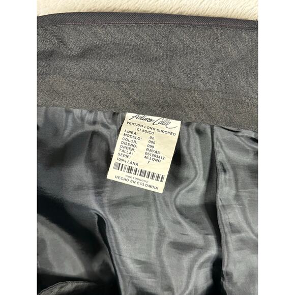 Arturo Calle Made in Italy 46L Long 38x30 Wool Two-Piece Suit Black Pinstriped - Picture 9 of 9